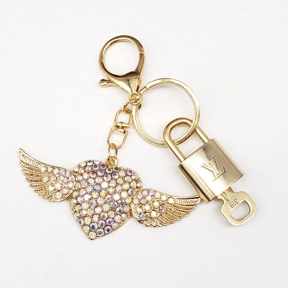Authentic Louis Vuitton Lock & Key with unbranded Bagcharm, Keycharm, Keychain - Picture 1 of 9